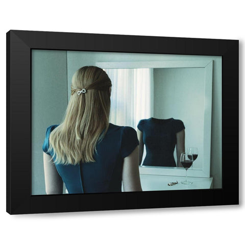Emty Inside Black Modern Wood Framed Art Print with Double Matting by Helerand, Roland