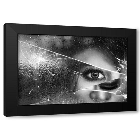 Face Of Pieces Black Modern Wood Framed Art Print with Double Matting by Marlianto, Ivan