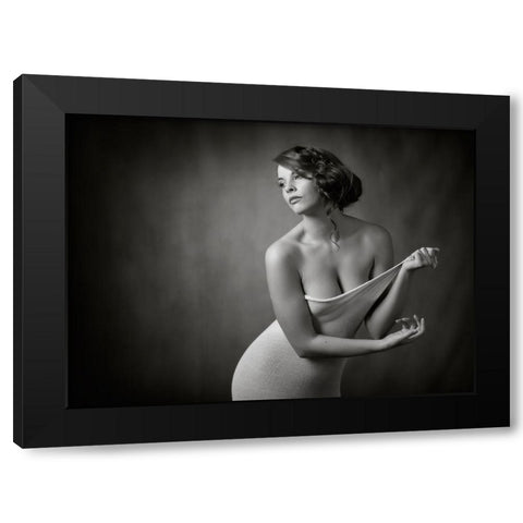 Hollie Black Modern Wood Framed Art Print by Catchlight Studio