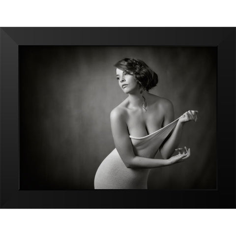 Hollie Black Modern Wood Framed Art Print by Catchlight Studio