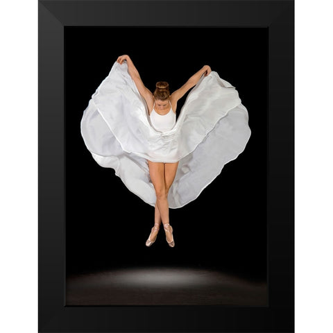 Entrechat En Blanc Black Modern Wood Framed Art Print by Pentony MA, Pauline