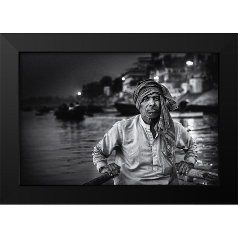 Nights On The Ganges Black Modern Wood Framed Art Print by Flour, Piet