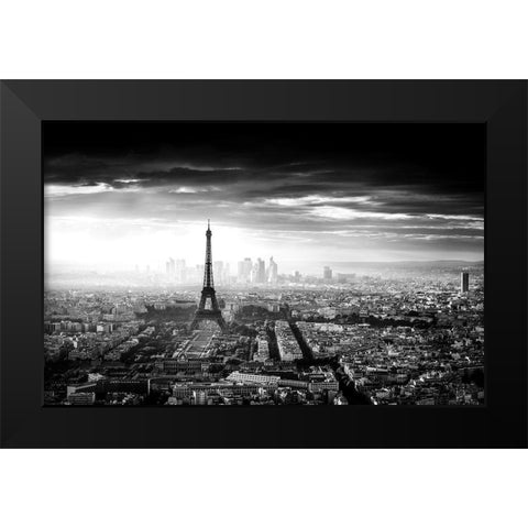 Paris Black Modern Wood Framed Art Print by Marx, Jaco