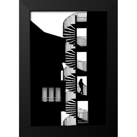 Silhouette Black Modern Wood Framed Art Print by Della Latta, Massimo