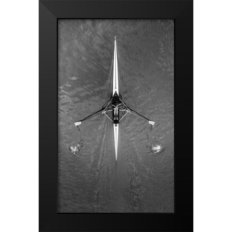 Drawings On The River Black Modern Wood Framed Art Print by Toniolo, Giorgio