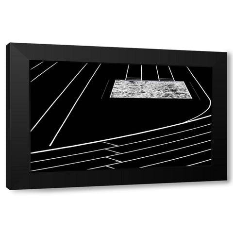 Far To The Jump Black Modern Wood Framed Art Print with Double Matting by Margenfeld, Arne