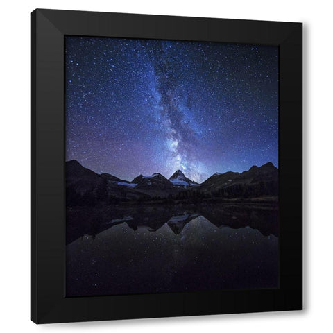 Million Stars Black Modern Wood Framed Art Print by Chantaravisoot, Naphat