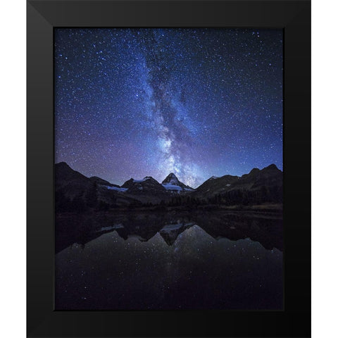 Million Stars Black Modern Wood Framed Art Print by Chantaravisoot, Naphat