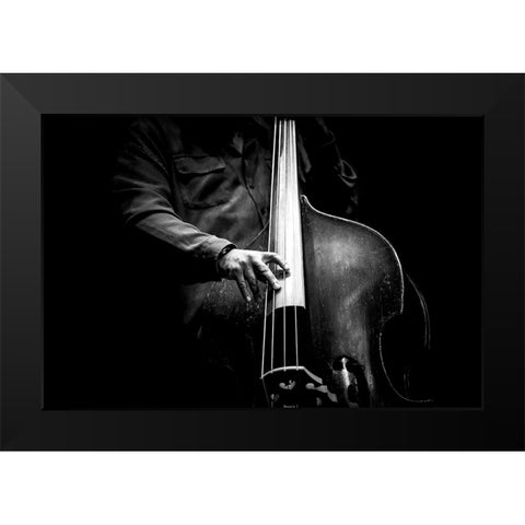 Jazz Black Modern Wood Framed Art Print by Simoes, Goncalo