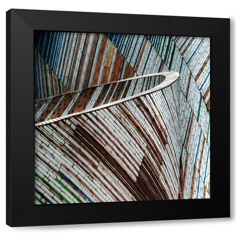 Colored Funnel Black Modern Wood Framed Art Print with Double Matting by Claes, Gilbert