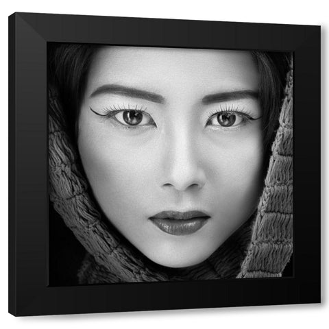 Portrait Of Icha Black Modern Wood Framed Art Print with Double Matting by Siswandhono, Arief