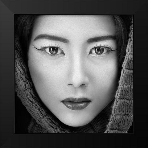 Portrait Of Icha Black Modern Wood Framed Art Print by Siswandhono, Arief