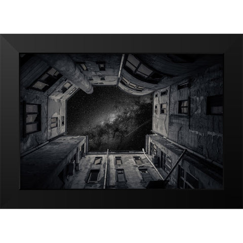 Fashion House Black Modern Wood Framed Art Print by Cioplea, Vlad