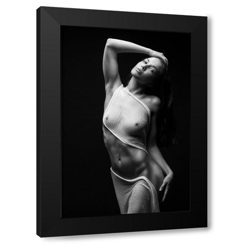 Black Milk Black Modern Wood Framed Art Print with Double Matting by Belovodchenko, Anton