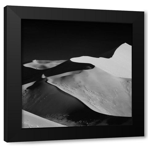 Abstract Dunes Black Modern Wood Framed Art Print with Double Matting by Guillemot, Mathilde