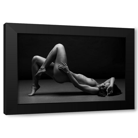 Bodyscape Black Modern Wood Framed Art Print with Double Matting by Belovodchenko, Anton