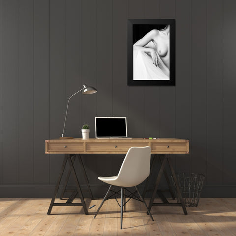 Woman Beauty Black Modern Wood Framed Art Print by Blasko, Jan
