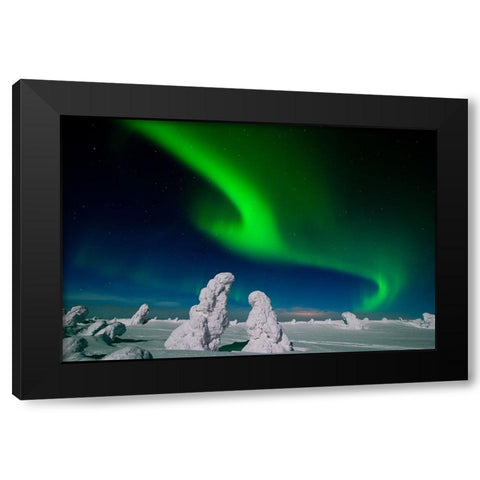 Polar Light, Finnland Black Modern Wood Framed Art Print by Alicke, Bjoern