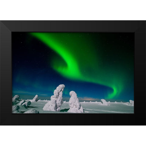 Polar Light, Finnland Black Modern Wood Framed Art Print by Alicke, Bjoern