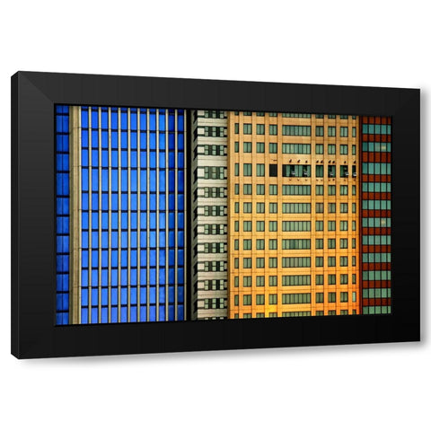 Windows on the City Black Modern Wood Framed Art Print by Guillemot, Mathilde