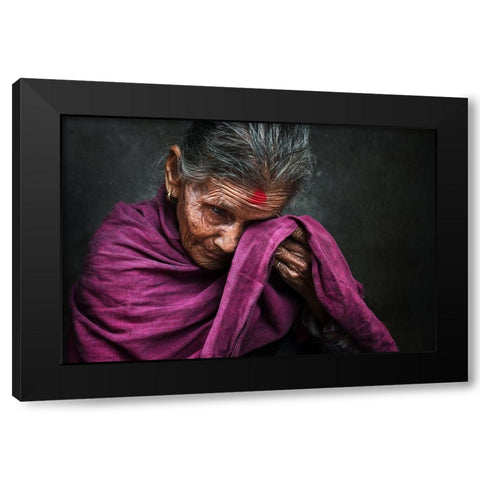 Tears Black Modern Wood Framed Art Print by Baqer, Mohammed