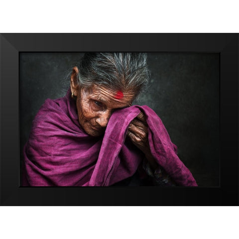 Tears Black Modern Wood Framed Art Print by Baqer, Mohammed