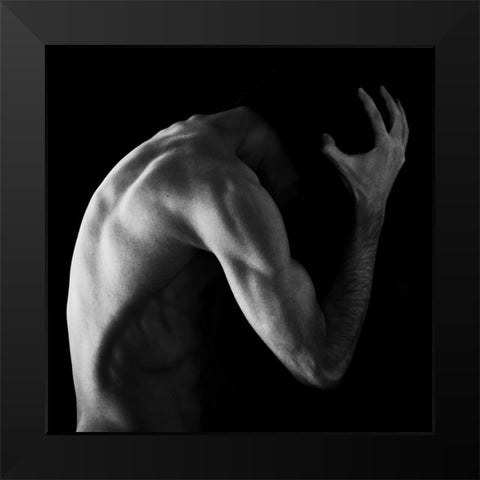 Into Black Black Modern Wood Framed Art Print by Kostadinov, Bobby