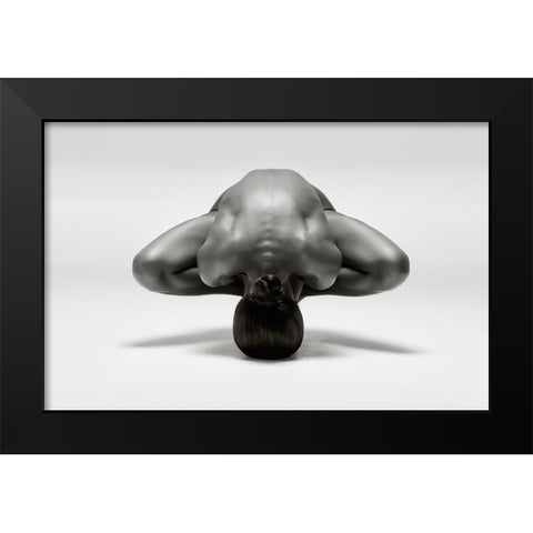 Symmetrical Gymnast Black Modern Wood Framed Art Print by Catchlight Studio