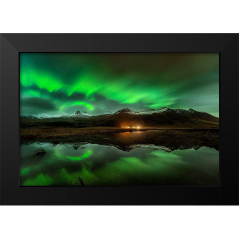 Wind To Northern Ligths Black Modern Wood Framed Art Print by Martin Castan, David