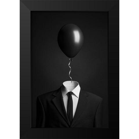 Thoughts Black Modern Wood Framed Art Print by Malikov, Alex