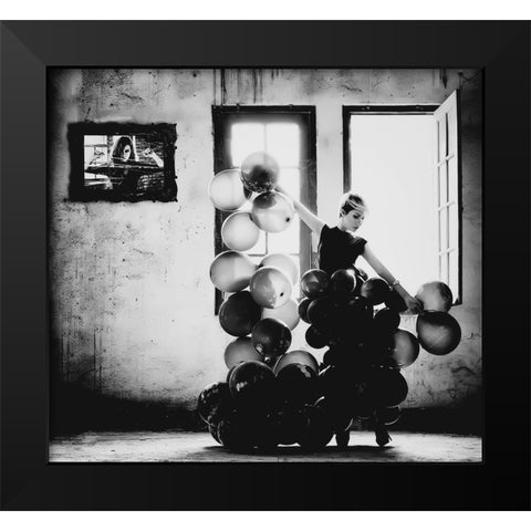 Dancing With Loneliness Black Modern Wood Framed Art Print by Potret, Yugie