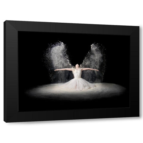 Flour Wings Black Modern Wood Framed Art Print by Pentony MA, Pauline