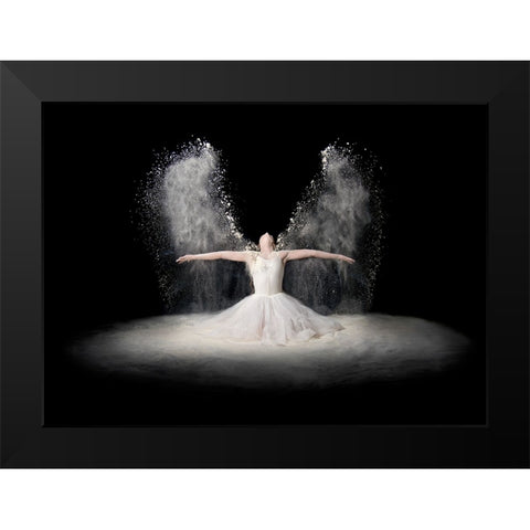 Flour Wings Black Modern Wood Framed Art Print by Pentony MA, Pauline