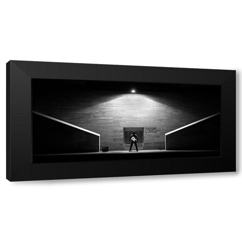 And The Crowd Is Rumbling! Black Modern Wood Framed Art Print with Double Matting by Laszlo, Nandor