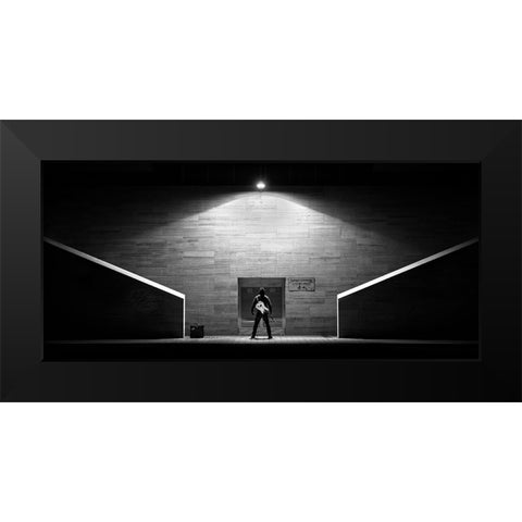And The Crowd Is Rumbling! Black Modern Wood Framed Art Print by Laszlo, Nandor