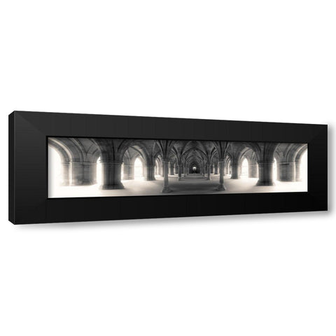 Figure In Space Black Modern Wood Framed Art Print with Double Matting by Spivak, Jeff