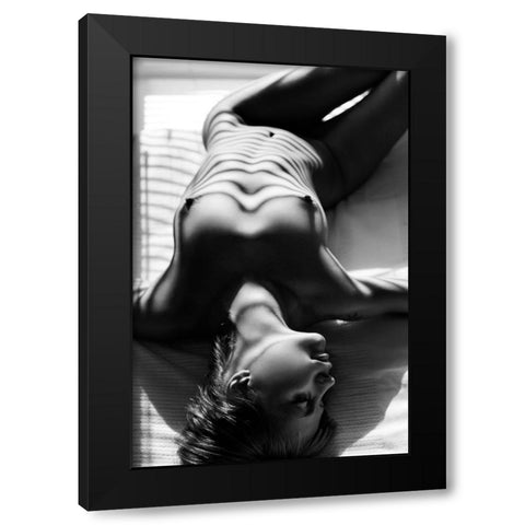 Zebra 2 Black Modern Wood Framed Art Print with Double Matting by Faletkin, Mikhail