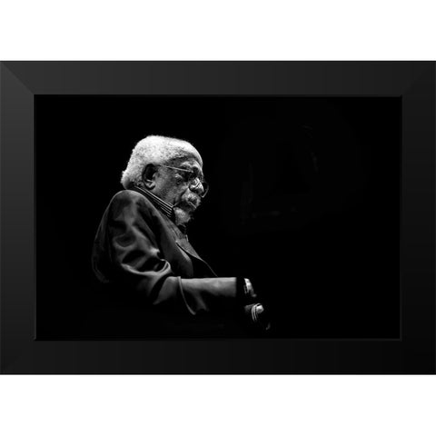 Jazz Black Modern Wood Framed Art Print by Simoes, Goncalo