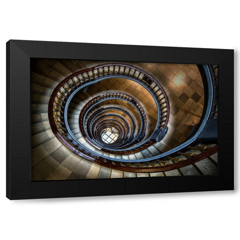 Staircase Black Modern Wood Framed Art Print with Double Matting by Mohrmann, Dennis