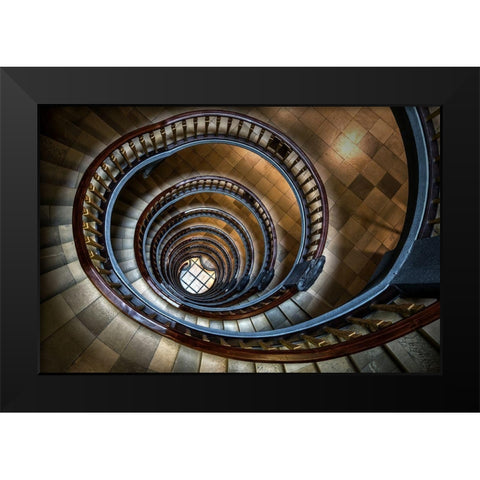 Staircase Black Modern Wood Framed Art Print by Mohrmann, Dennis