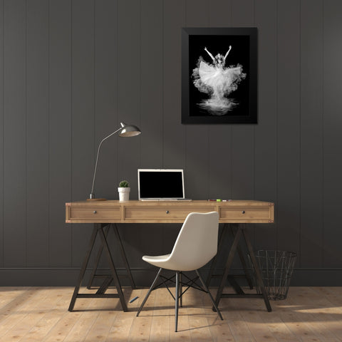 Powder Burst Black Modern Wood Framed Art Print by Pentony MA, Pauline