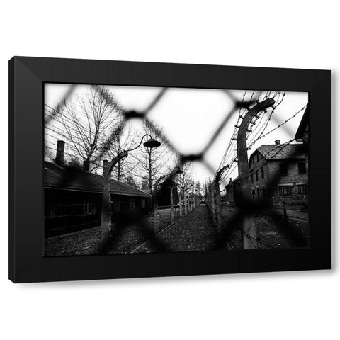 Behind The Fences - Auschwitz I Black Modern Wood Framed Art Print with Double Matting by Palacios Prieto, Javier