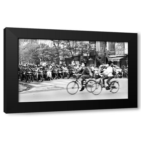 Peddel Faster ! Black Modern Wood Framed Art Print with Double Matting by Pearson, Wayne