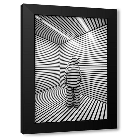 Prisoners Of Our Minds Black Modern Wood Framed Art Print with Double Matting by Raif, Joshua