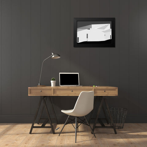 Doors And Windows Black Modern Wood Framed Art Print by Azevedo, Olavo