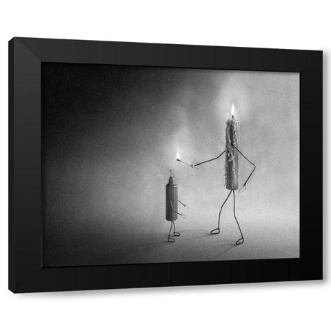 Baptism Of Fire Black Modern Wood Framed Art Print by Toniolo, Giorgio