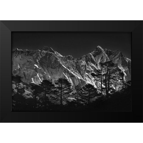 Everest View Black Modern Wood Framed Art Print by Tanase, Sorin
