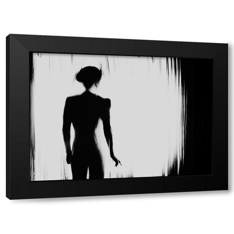 Bye Black Modern Wood Framed Art Print by Haghi, Babak