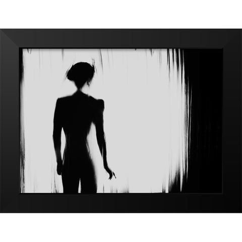 Bye Black Modern Wood Framed Art Print by Haghi, Babak