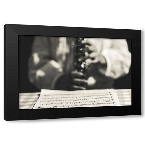 The Magic Of Queralts Music Black Modern Wood Framed Art Print with Double Matting by Salgado Gispert, Gloria